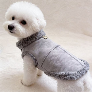 Vêtements pour chiens et chats pour la promenade, gilets thermiques élégants en polaire d'agneau pour petits et moyens chiens, modèles Teddy Bear et <span class=keywords><strong>Pomeranian</strong></span>. - Product Image 4