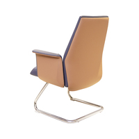 Chaise de visiteur de direction moderne en cuir blanc haut de gamme à dossier moyen chaise de réunion de bureau de salle de réunion