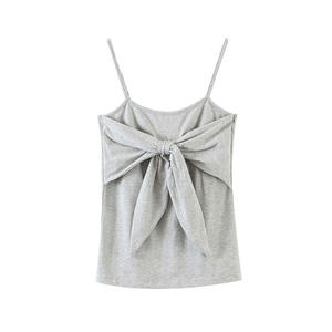 Débardeur en coton uni avec étiquette Runqi N8004 Sweet Bow pour femme, grande taille, vêtement de mode féminin - Product Image 5