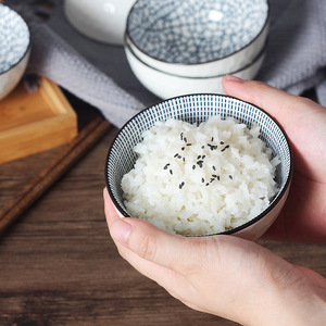 ชุดอาหารเซรามิกสำหรับใช้ในครัวเรือนลายดอกไม้แบบญี่ปุ่นทรงสูง ชามซุปแบบมีรอยแตก - Product Image 4