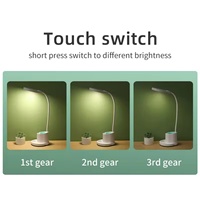 Lampe de table portable rechargeable moderne à LED, avec lumière de nuit et porte-crayons, pour une utilisation confortable pour les yeux
