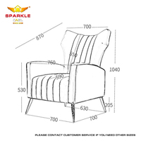 Canapé en velours SPARKLE de haute qualité, élégant, une place, modulaire, réglable, fauteuil de loisirs avec dossier stylé, en promotion pour salon