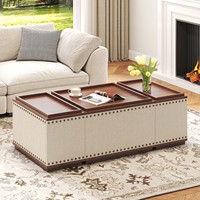 Nouveautés 2026 : Table basse multifonctionnelle en bois avec repose-pieds souple pour salon, maison, hôtel, appartement