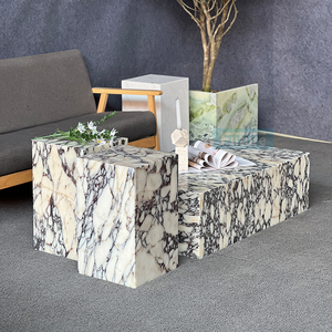 Sang Trọng Hiện Đại Cube Calacatta Viola Ý Đá Cẩm Thạch Bàn Cà Phê Bàn Trà Cho Phòng Khách Biệt Thự Khách Sạn Trang Trí Nội Thất - Product Image 4