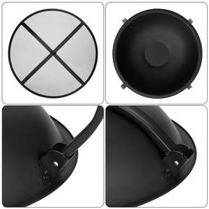 Brasero au propane de 22 pouces avec écran anti-étincelles, en acier noir, chauffage extérieur autonome pour jardin et terrasse, design moderne - Product Image 6