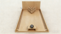 Jeu de Bowling de Table Créatif et Écologique en Bois à Assembler Soi-même avec Logo Personnalisé et Couleur Bois Naturel
