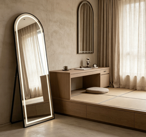 Heavenly <b>Mirror</b> Modern Arched Floor <b>Mirror</b> with LED Light Metal Frame Mouth Blown <b>Acrylic</b> 4mm Thickness for Home Use - Product Image 2
