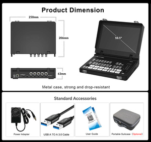 Commutateur vidéo multi-format 5CH, commutateur vidéo de diffusion pour HDM I SDI, mélangeur vidéo avec écran 10,1 pouces - Product Image 5