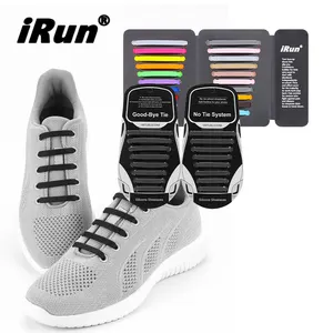 IRun Silicone Rubber Shoelaces Silicone Tieless Flat Shoelaces Stretch Elastic Tieless No Tie Shoe Laces