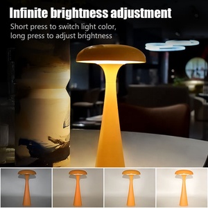 Rechargeable Mushroom <b>LED</b> Table Lamp Built-in Lithium Battery Wireless Bedside Night <b>Light</b> For Bedroom <b>Bar</b> Desktop Decor - Product Image 3