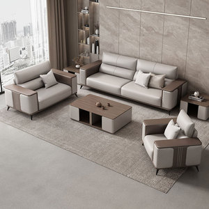 Conjunto de Oficina Ejecutiva de Cuero de 3 Plazas con Otomana, Modular, Personalizable, para Hotel Comercial, Proveedor Mayorista de Grado OEM FA-YN-316 - Product Image 1