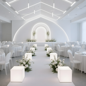 Đám cưới không dây LED Cube nhựa có thể sạc lại ánh sáng Ghế ăn ứng dụng thay đổi màu sắc thiết kế vườn Cube đèn - Product Image 3