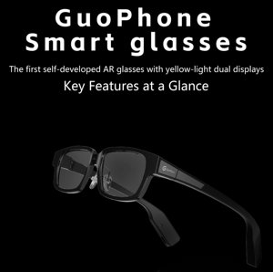 Occhiali Smart <span class=keywords><strong>AR</strong></span> Guo Phone G3 con Guida d'Onda Diffrattiva, Doppio Display, Traduttore AI, 5.3 2500 Nits, 38g, Video 2K/1080P, GPS - Product Image 3