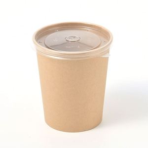 Tazón de Papel Kraft Ecológico Desechable con Tapa de 8oz a 32oz, Contenedor para Sopa, Arroz y Ensalada, Logotipo Personalizado OEM, Apto para Microondas - Product Image 4
