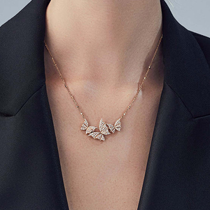Gemnel Brillant Zircon Murmure Nocturne Argent Sterling 925 Design Unique Papillon Décorations Pendentif Collier Femmes - Product Image 4