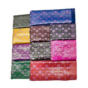Indian Handloom Style Banaras Silk Brocade Jacquard Nonwoven <b>Fabric</b> for Ethnic Fashion Garments Accessories Wedding - Product Image 1