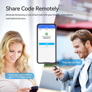 Serrure <span class=keywords><strong>de</strong></span> porte intelligente en alliage d'aluminium avec empreinte digitale, sécurité domestique, compatible avec la plateforme Tuya, contrôle par application, empreinte digitale, mot <span class=keywords><strong>de</strong></span> passe, carte-clé pour - Product Image 5