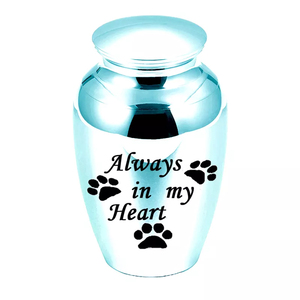 70x45mm, texte personnalisé, patte imprimée, urne de crémation commémorative, cendres d'animaux humains, souvenir en acier inoxydable, pot commémoratif-toujours dans mon cœur - Product Image 4