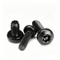 Vis à tête cylindrique à embase Torx en acier au carbone noir oxydé haute résistance, grade 8.8, pour couvercle de sécurité d'armoire de télécommunications