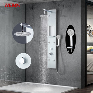 TIEMA Mitigeur Mural Bain Douche Robinets Panneau Thermostatique Salle De Bains Panneaux Offre Spéciale Pluie Massage Spray Céramique - Product Image 2