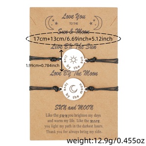 Sun And Moon <b>Couple</b> <b>Bracelets</b> Stainless Steel Braided Unisex Gift Jewelry For Valentine's Day - Product Image 4