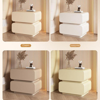 Prix de gros pour la chambre à coucher, mobilier de luxe italien moderne et simple, meuble en cuir blanc, table de chevet en bois