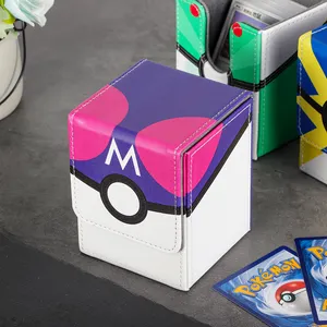 2024 étui magnétique en cuir PU personnalisable étui de stockage de cartes de jeu étanche avec motif d'impression personnalisable