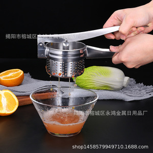 Prensa manual de acero inoxidable para papas y ajos con tapa para uso en la cocina - Product Image 4