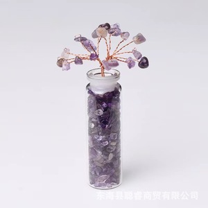 Bouteille Arbre à Vœux Miniature en Cristal Faite à la Main 22*70mm, Décoration DIY pour Maison et Bureau, Ornement Style Européen et Américain, Arbre à Argent - Product Image 5