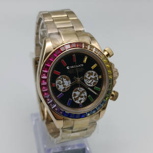 Montre-bracelet à quartz lumineuse étanche de luxe SEILOCE, mouvement VK63, chronographe à quartz en acier inoxydable pour homme - Product Image 2