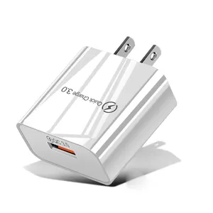 新产品3A QC3.0快速手机充电适配器快速充电3.0 USB美国欧盟插头手机充电器畅销书