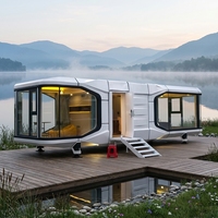 Villa Modulaire Préfabriquée de Luxe en Conteneur, Type Capsule Spatiale, pour Complexes Hôteliers