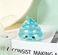 Jouet Squishy Caca Pailleté Non Toxique en TPR, Balle Anti-Stress à Remontée Lente, Cadeau Nouveauté Farce pour Enfants et Adultes
