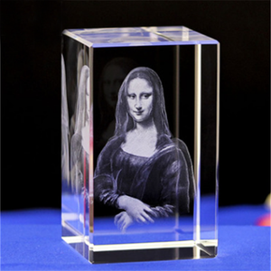 Cadre photo personnalisé, souvenirs, cristal K9, verre rectangulaire, cube - Product Image 1