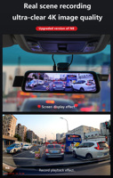 Caméra embarquée Carlover, avant et arrière, 4K, ADAS, BSD, WiFi, enregistreur de conduite, caméra embarquée 4K avant et arrière pour voiture
