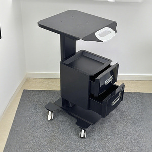 Carrello <span class=keywords><strong>di</strong></span> ferro <span class=keywords><strong>di</strong></span> <span class=keywords><strong>lusso</strong></span> in metallo bianco nero per salone <span class=keywords><strong>di</strong></span> bellezza SPA moderna attrezzatura per la cura della pelle del viso due cassetti Socket Hotel Hospital Hospital - Product Image 4