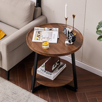Table basse en métal à double niveau, durable, pour petit appartement, salon, chambre, table d'appoint, rangement, design moderne et minimaliste