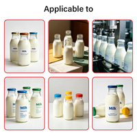 Équipement d'étiquetage automatique de bouteilles en verre pour produits laitiers, alimentation par capuchon, pour ligne de production de remplissage de 2000 bouteilles par heure