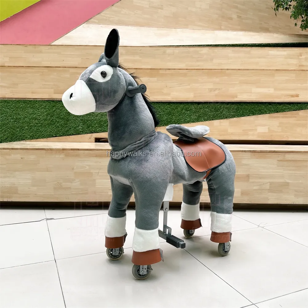 Mechanical Stuffed Horse Ride Toy with Wheels CE children walking animal pony horse