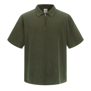<span class=keywords><strong>Polo</strong></span> da Uomo <span class=keywords><strong>Oversize</strong></span> con Mezza Zip, Manica Corta, Effetto Lavato e Texturizzato, per Streetwear e Uso Quotidiano - Product Image 2