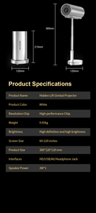 Bán buôn tính năng mới 180 xoay mini HD video nhỏ Máy chiếu 1g di chuyển rạp chiếu phim di động máy chiếu thông minh 4K Android 13 - Product Image 6