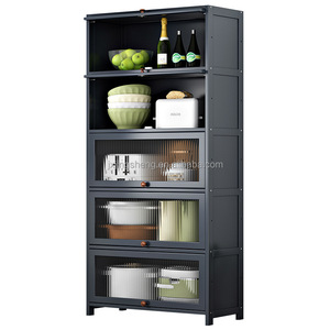 עיצוב מודרני רב שכבתית אחסון ארון מתלה עם דלת - Product Image 6