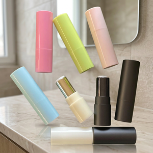 Empty Plastic Lipstick Tubes Screw Cap Matte Finish 16-17.9mm Cosmetic Container Pink Green Blue <b>Black</b> White Color Options - Product Image 3