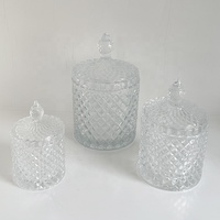 Bocaux de rangement ronds en verre pour pot de bonbons au sucre avec couvercle pour le stockage des aliments et le conteneur Stash Jar