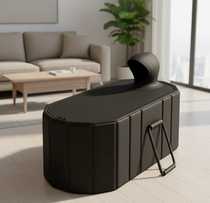 Bain de glace gonflable portable ovale pliable pour extérieur, léger, avec tuyau de vidange et coussin d'injection d'eau, 400L, 1 personne - Product Image 1