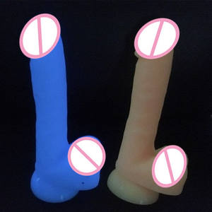 Светящийся в темноте силиконовый фаллоимитатор, неоновый цвет, одинарная плотность фаллоимитатор для женщин, мужчин, анальная, Веселая игра, гей, БДСМ, Вагина, клиторальный - Product Image 2