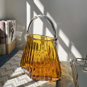 Sac à main de luxe léger panier vase en <span class=keywords><strong>verre</strong></span> transparent décoration de salon porte-monnaie <span class=keywords><strong>fleur</strong></span> Vases en <span class=keywords><strong>verre</strong></span> et cristal - Product Image 2
