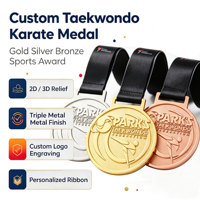 Produsen Medali Grosir Medali Penghargaan Logam 2/3D Emas Perak Perunggu Medali Kustom Olahraga Taekwondo Karate