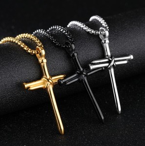 Hip-hop Croix Chaîne Collier Bijoux Hommes Mode Nail Croix Collier Personnalisé En Acier Inoxydable Charme Pendentifs HOMMES - Product Image 2