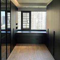 Meubles modernes sur mesure pour maison complète Armoires de chambre à coucher Armoires latérales de salle à manger Porte-bouteilles à portes en verre Vestiaire ouvert Vanités de vestiaire